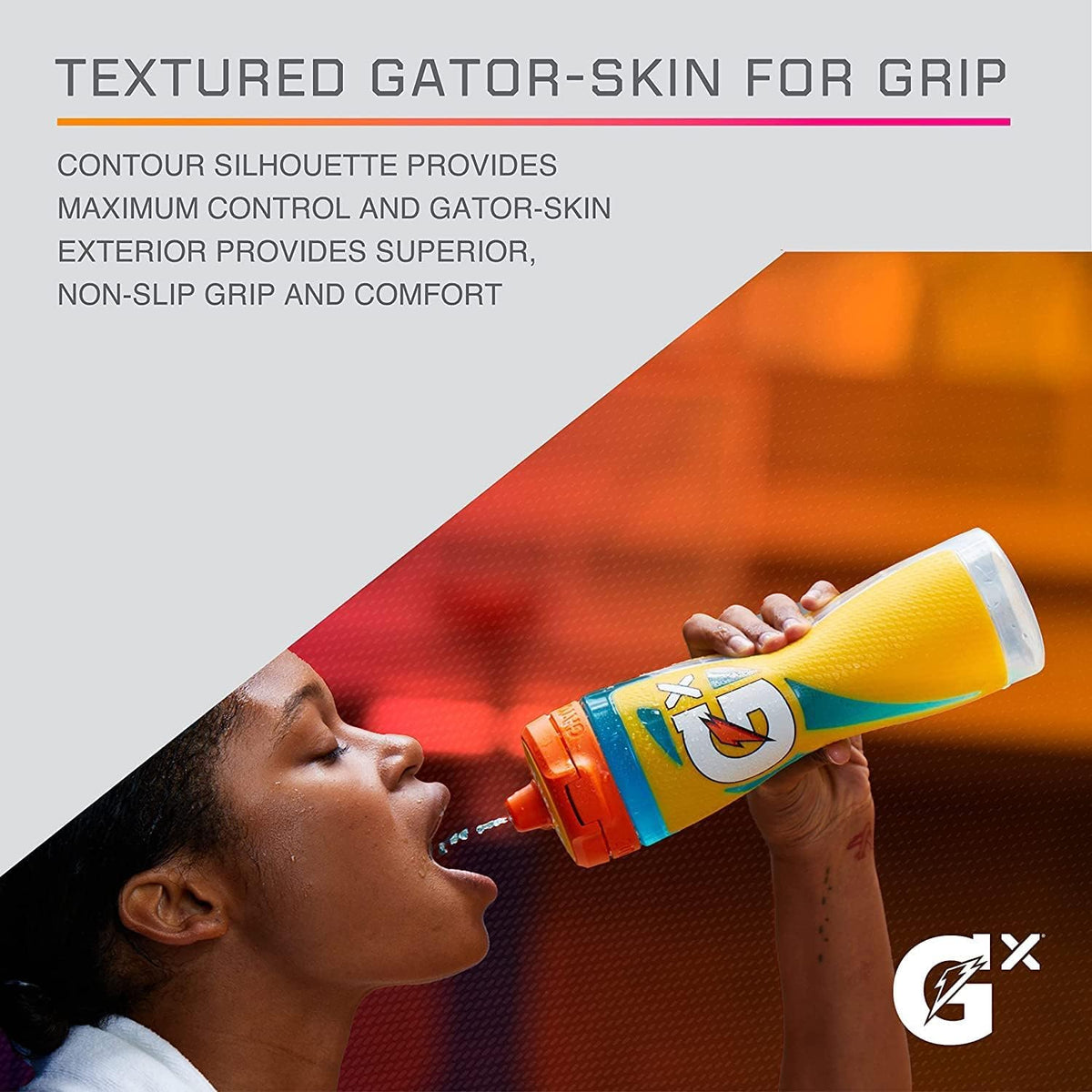Gatorade Gx bottle in use during a training session.