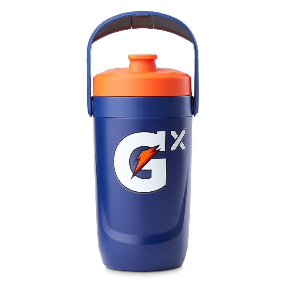 Gatorade Gx Jug 64oz with leakproof cap for mess-free hydration during workouts.