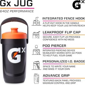 Gatorade Gx Pod Piercer integrated with the jug for quick fueling