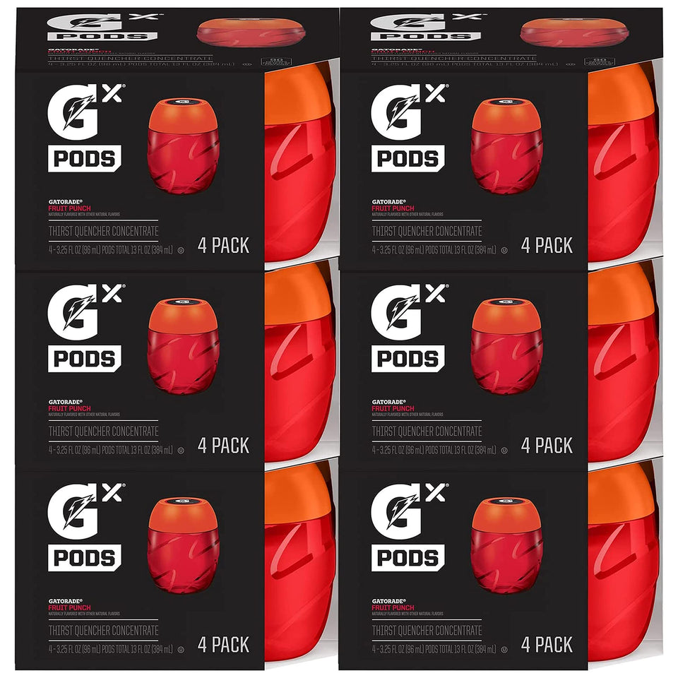 Gatorade Gx Pods Fruit Punch 24ct packaging ready for quick pre-workout hydration.