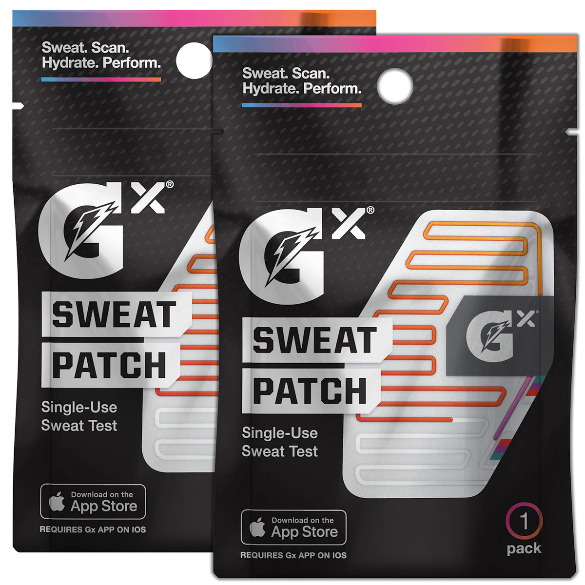 Gatorade Gx Sweat Patch on forearm for sweat rate and sodium loss measurement.