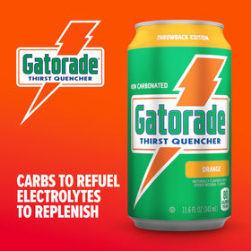 Gatorade orange Thirst Quencher pack shown in a cooler for on-the-go hydration.