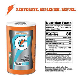 Ingredients label emphasizing electrolytes and carbohydrates for activity fuel
