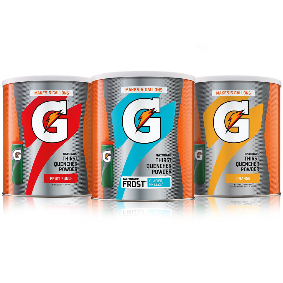 Gatorade Thirst Quencher Fruit Punch powder canister ready for post-workout hydration