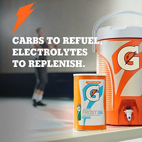 Gatorade Glacier Cherry scoop beside the canister for precise mixing and hydration