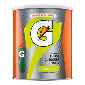 Gatorade Thirst Quencher Powder Lemon-Lime canister collection for long-lasting hydration.