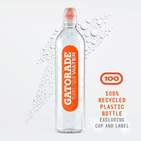 Gatorade Water eco-friendly bottle notes recycled plastic material