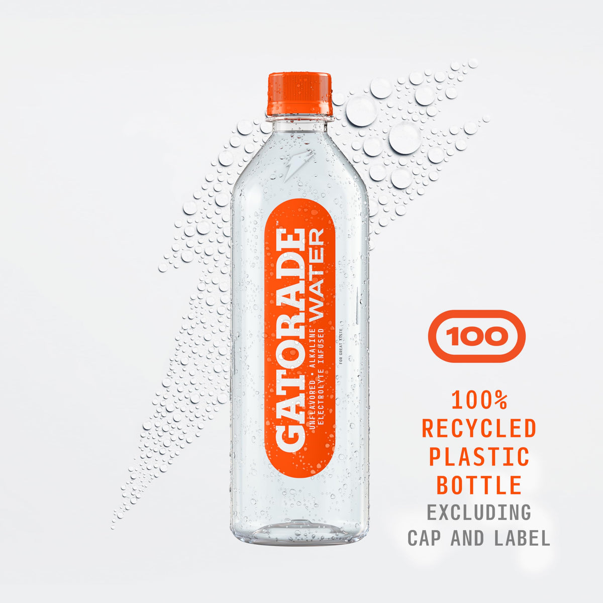 Bottle made with 100% recycled plastic for eco-friendly hydration.