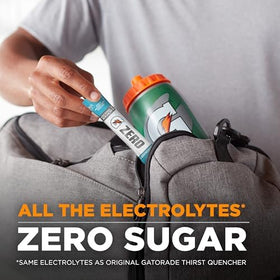 Boxed set of Gatorade Zero Fruit Punch packets.