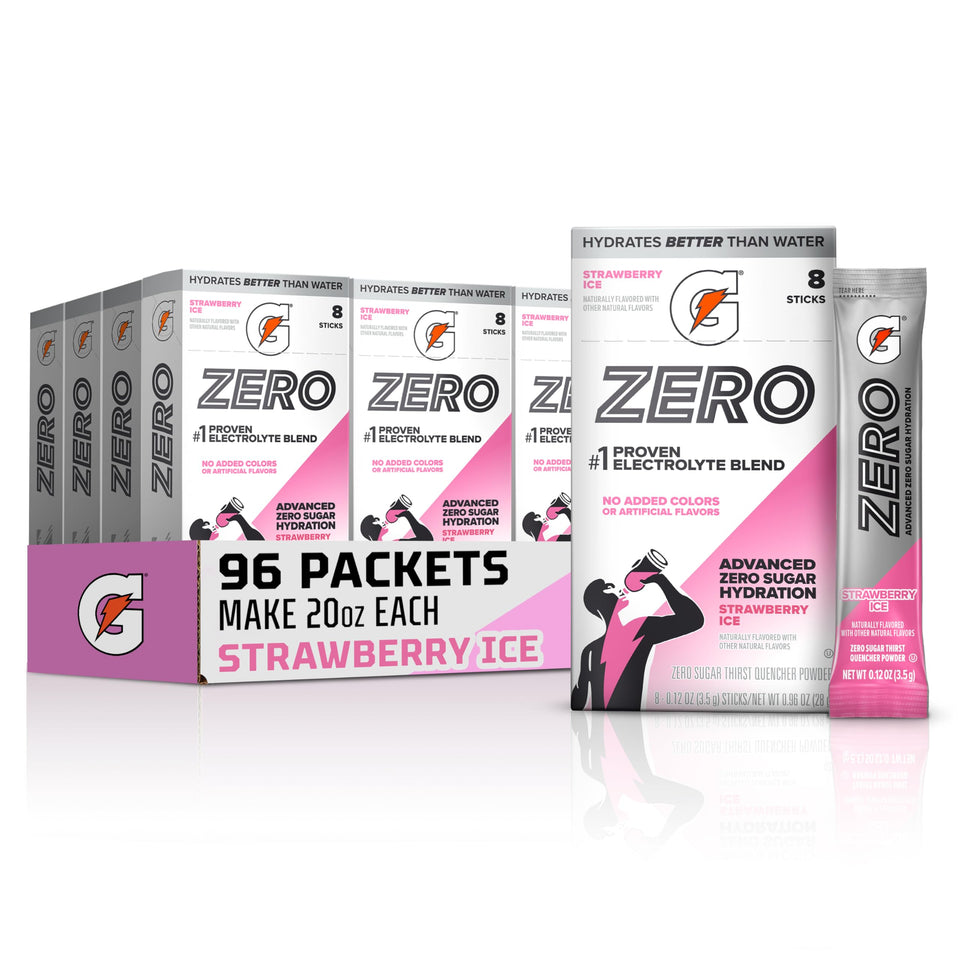 Gatorade Zero Strawberry Ice sticks ready to mix for on-the-go hydration