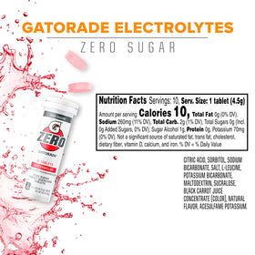 Gatorade Zero Watermelon tablets in a gym bag, ready to hydrate.