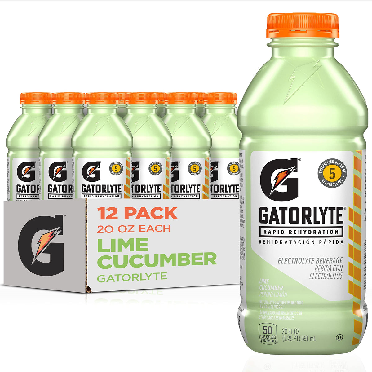 Gatorlyte Lime Cucumber 20oz bottle for rapid hydration after workouts