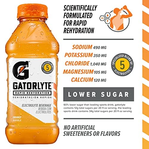 Gatorlyte orange flavor label notes 60% lower sugar than rivals.