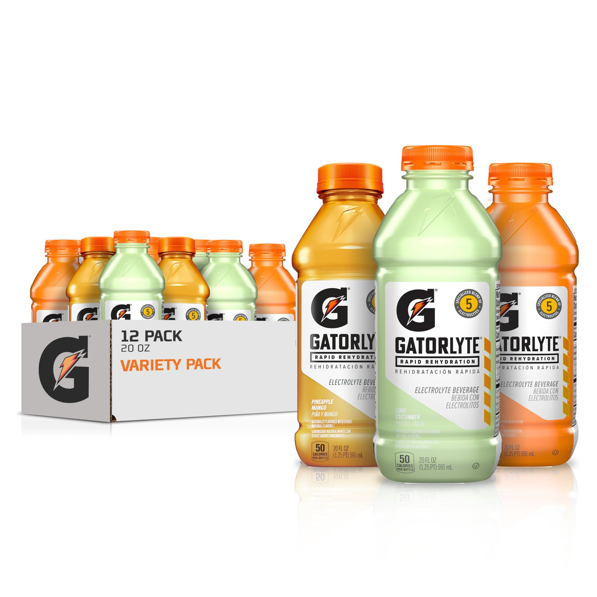 Gatorlyte rapid hydration bottle lime cucumber for fast refreshing hydration on the go.