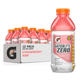 Gatorlyte Zero bottle front, Strawberry Kiwi flavor, refreshing hydration.