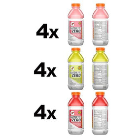 Gatorlyte Zero bottle label closeup—shows electrolyte blend and zero sugar.