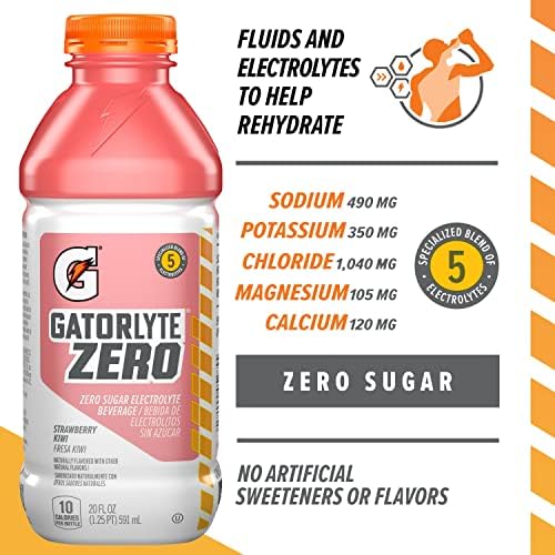 Gatorlyte Zero bottle being poured into a glass for quick hydration.