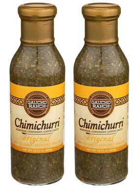 Gaucho Ranch Chimichurri Original bottle ready to flavor grilled meats.
