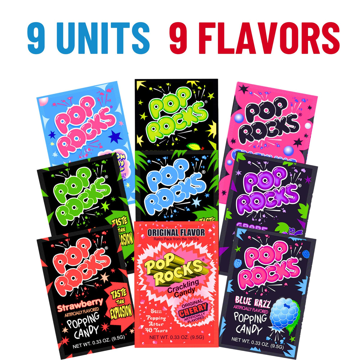 Gaudum Pop Rocks flavor labels collection for easy flavor identification