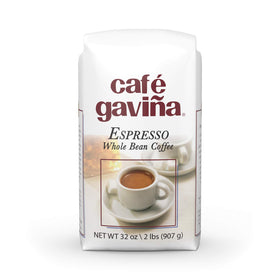 Gavina Cafe Espresso Whole Bean Bag signaling freshness for home espresso.