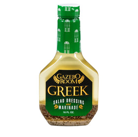 Gazebo Room Greek Salad Dressing bottle for versatile salads and marinades.