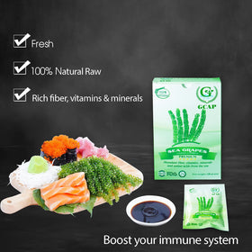 GCAP Sea Grapes 20g sachet, convenient single-serving portion.