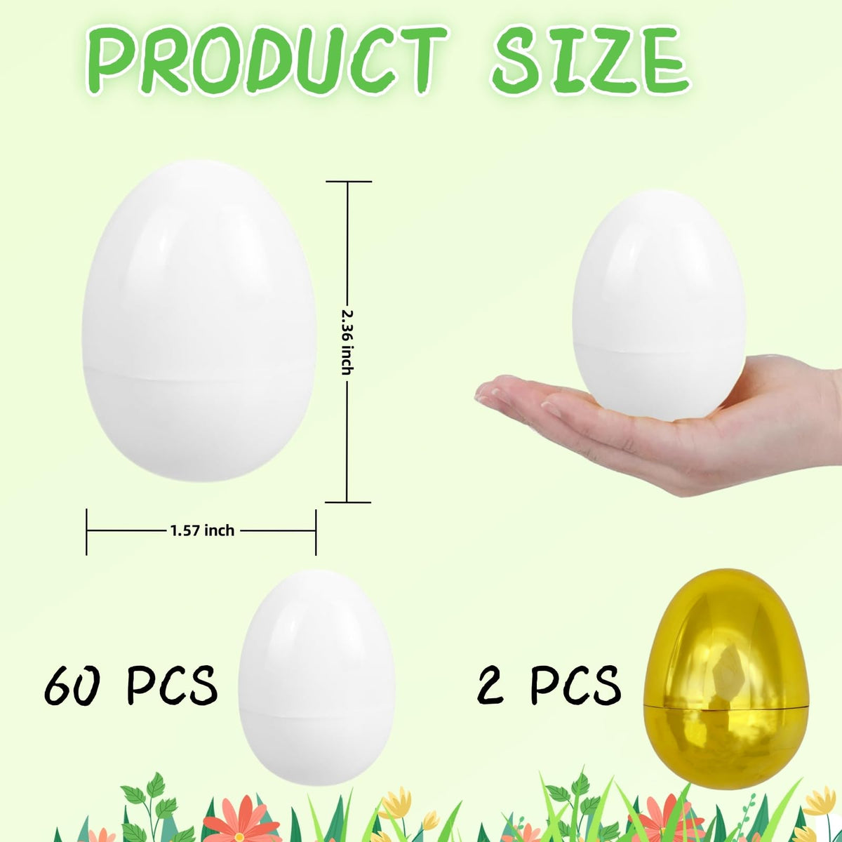 GCQJOQ Easter eggs gold 2 count adds a festive accent to celebrations.