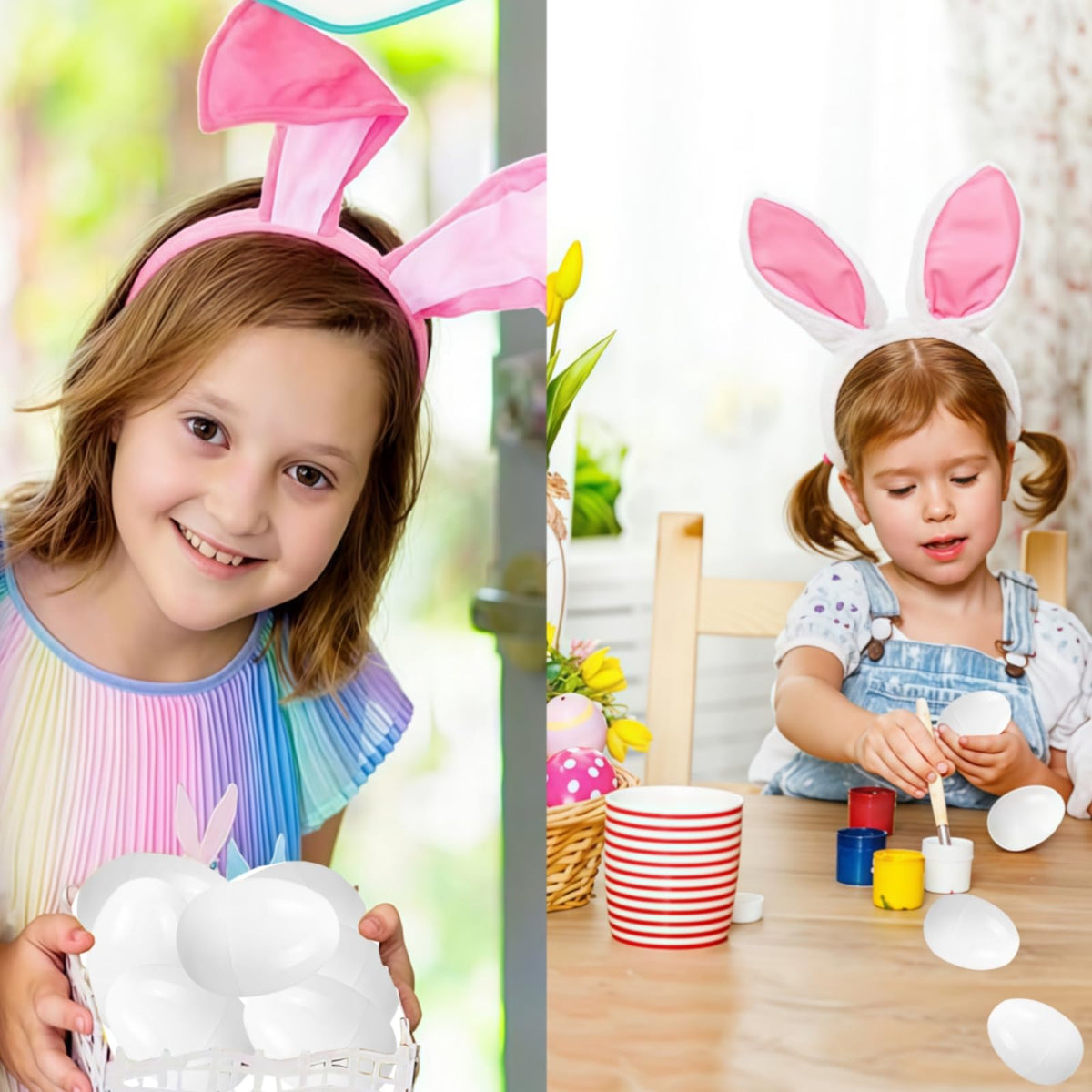 GCQJOQ Easter eggs nestable design is easy to store between uses.