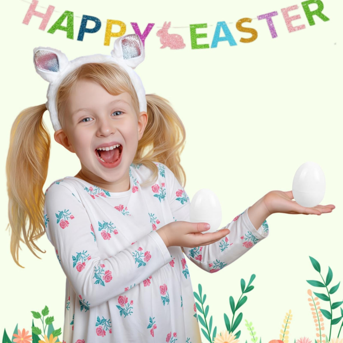 GCQJOQ Easter eggs two-piece design makes filling and closing a breeze.