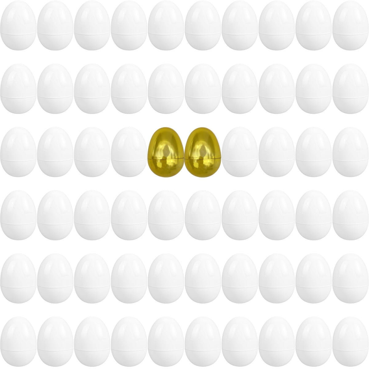 GCQJOQ Easter eggs white bulk 60 count ideal for egg hunts and easy gift filling.