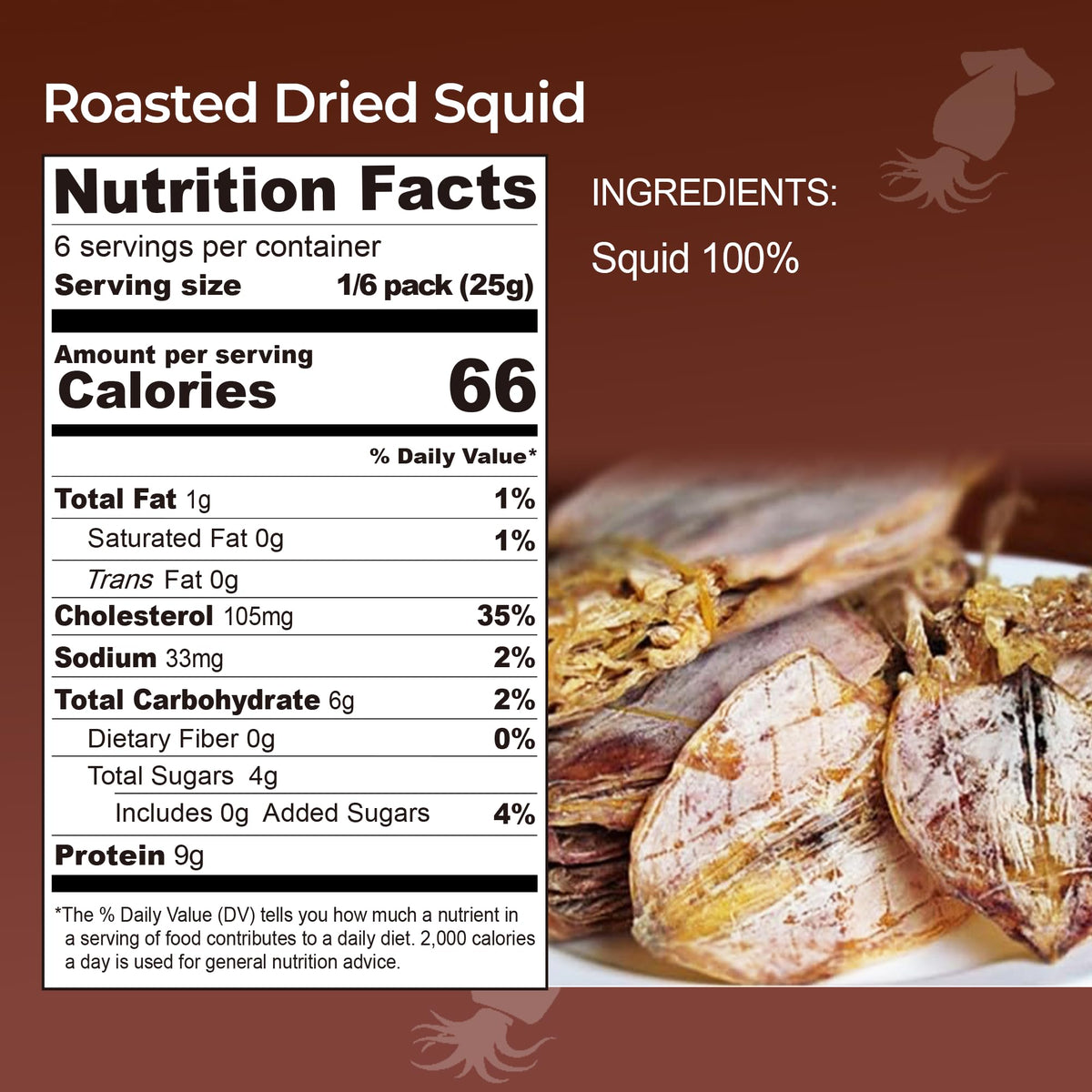 GE Gangwon Export 5.29-ounce bag of roasted squid for sharing.