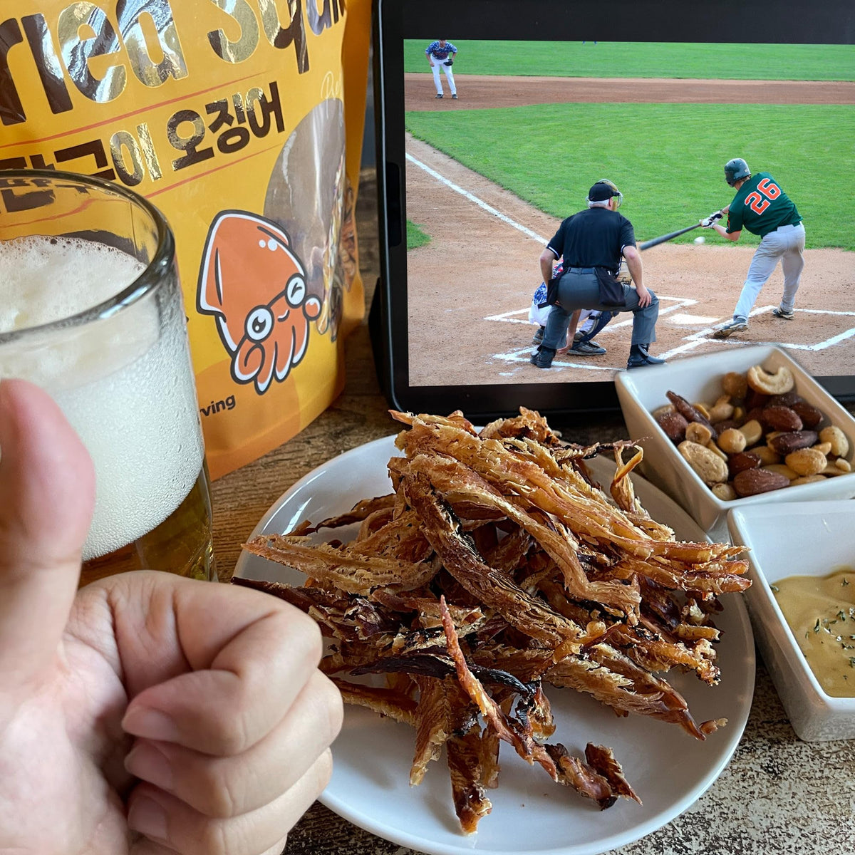 GE Gangwon Export protein-packed squid snack serving idea, ideal as a calorie-aware snack.