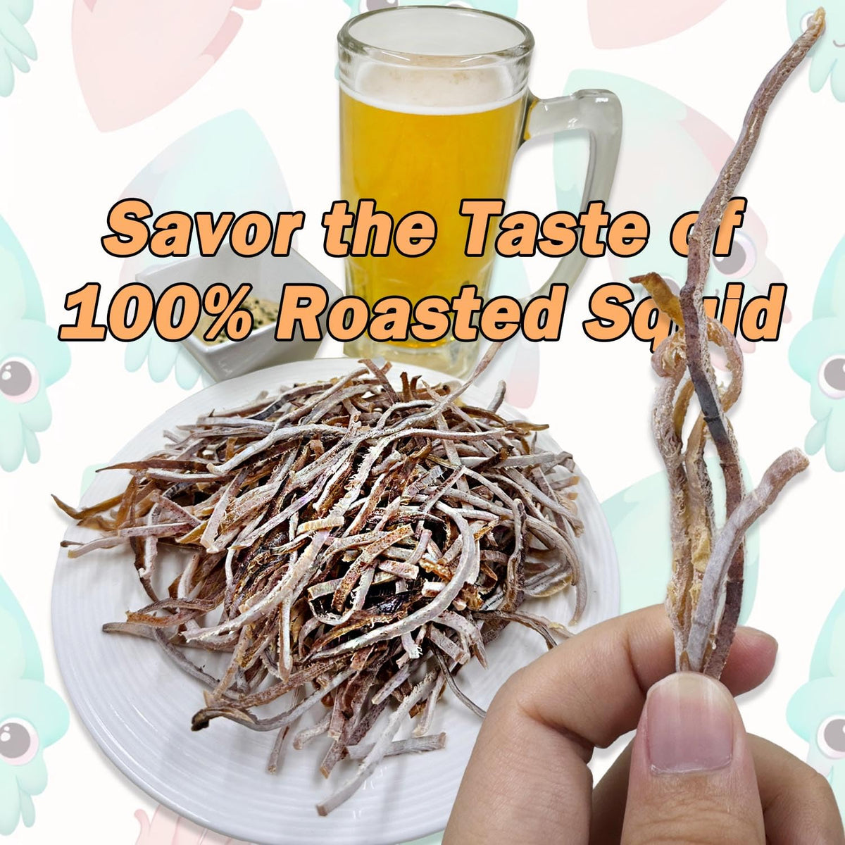 GE Gangwon Export squid jerky slices ready for quick protein-rich bites.