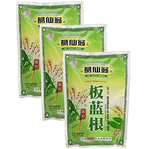 Ge Xian Weng Ban LAN Gen tea packaging showing traditional blend for soothing comfort