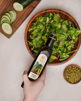 Gea pumpkin seed oil is a flavorful kitchen staple.