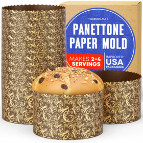 Geborilma panettone paper mold medium 18oz ideal for baking 2–4 servings without a metal pan.
