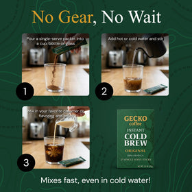Gecko Coffee medium-dark roast offers toasted spice and dark chocolate notes.