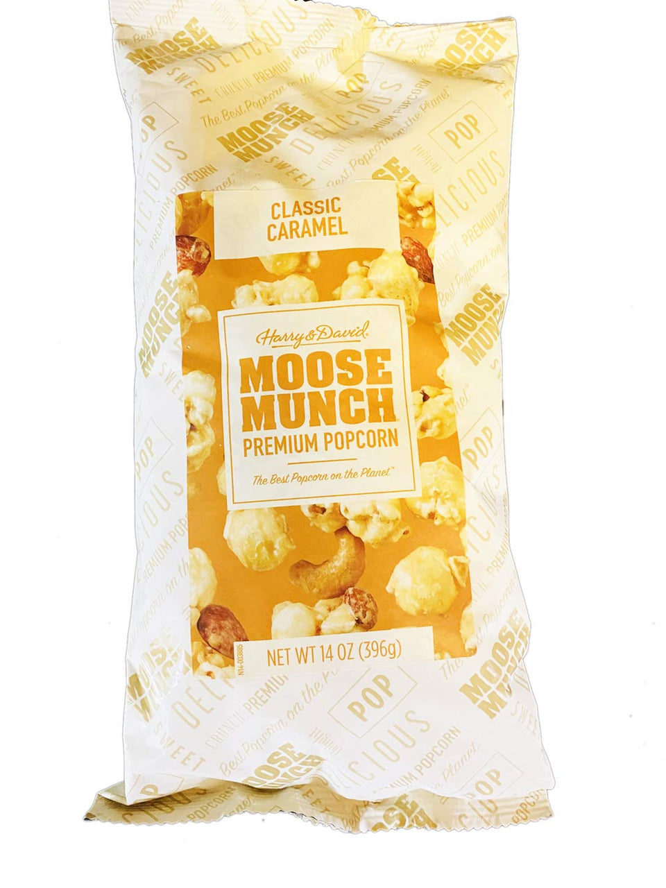 GEEGVV Moose Munch popcorn 14oz packshot highlights premium caramel crunch, ideal for gifting or sharing.