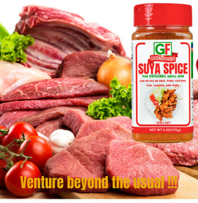 Geenafoods Suya Pepper on grill with beef adds savory depth