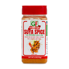 Geenafoods Suya Pepper packaging showcasing authentic African blend for grilling