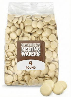GEEOOLLAH 4 lb resealable bag of white chocolate wafers for bulk baking
