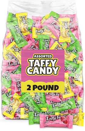 GEEOOLLAH chewy taffy bag 2 lb assorted fruit for easy sharing at gatherings.