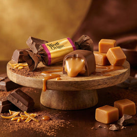 GeeOOLLAH milk chocolate coated caramels for a creamy bite.