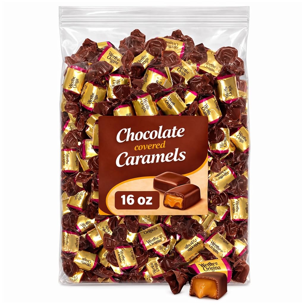 GeeOOLLAH Original chocolate caramels bulk bag with soft centers, ideal for sharing.