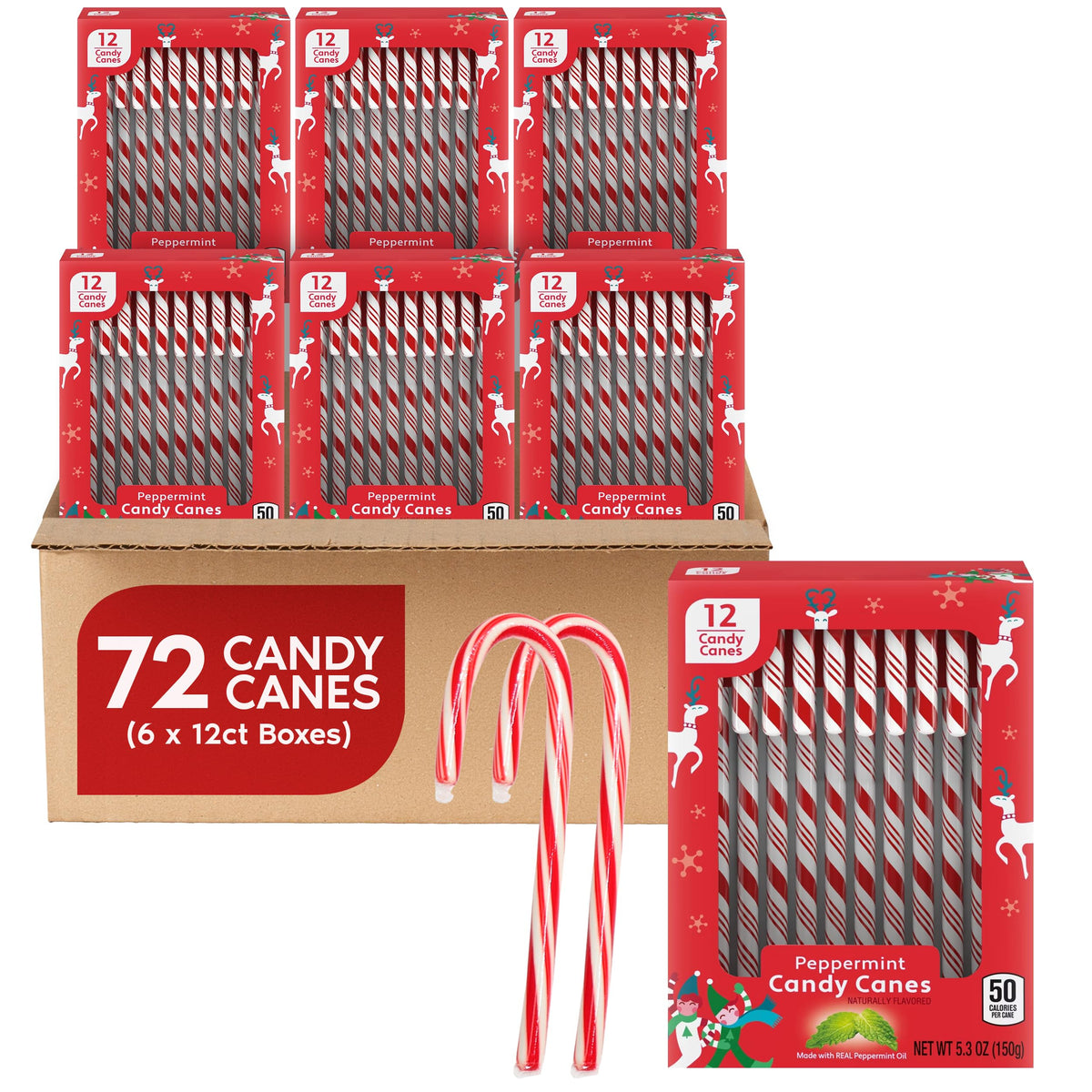 GEEOOLLAH peppermint candy cane wrapped individually for bulk sharing and gifting