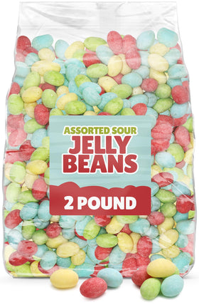 Geeoollah Sour Jelly Beans 2lb bulk bag for party favors and buffets