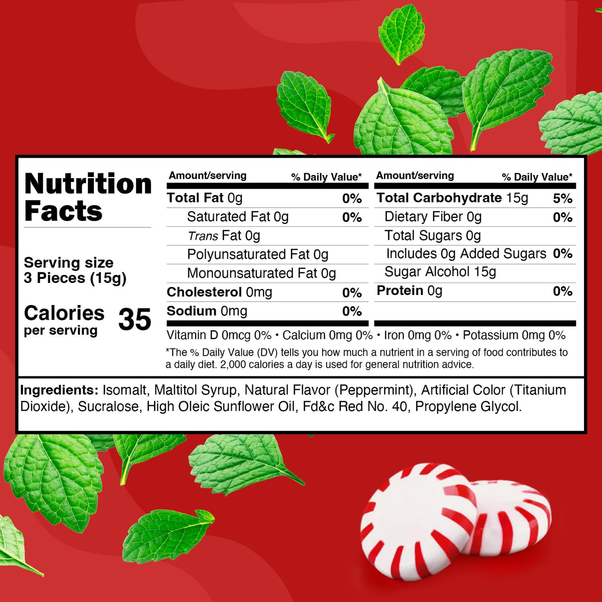 Close-up of GEEOOLLAH Starlight mints with red-white swirls and crisp aroma