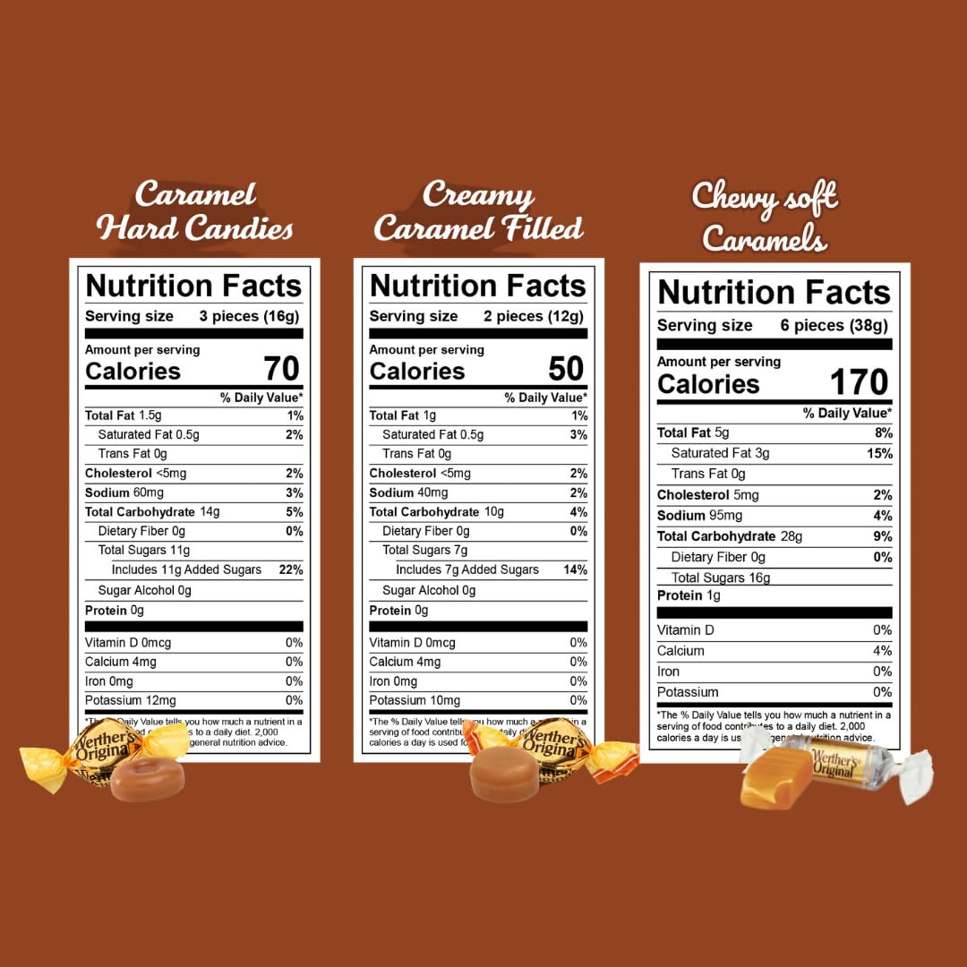 GEEOOLLAH Werther’s creamy filled caramels with smooth centers, perfect as gifts.