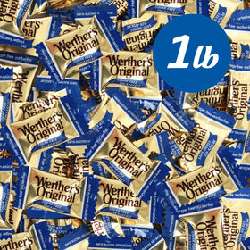 GEEOOLLAH Werther’s sugar-free caramel bites close-up melt showing creamy texture.