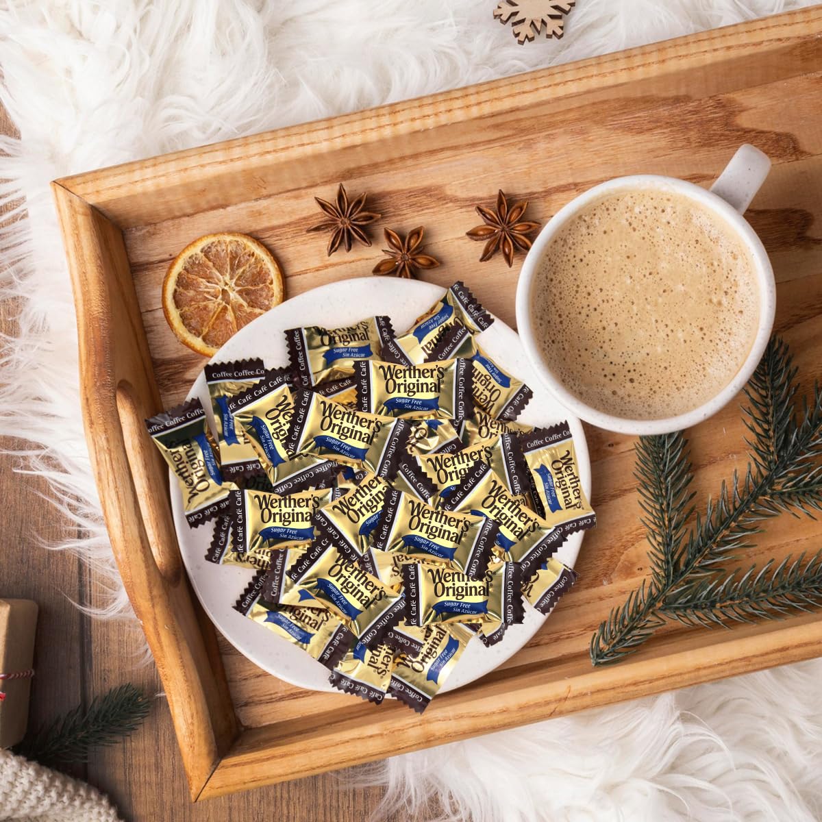 GEEOOLLAH Werther's sugar-free candy gift box ready for sharing.